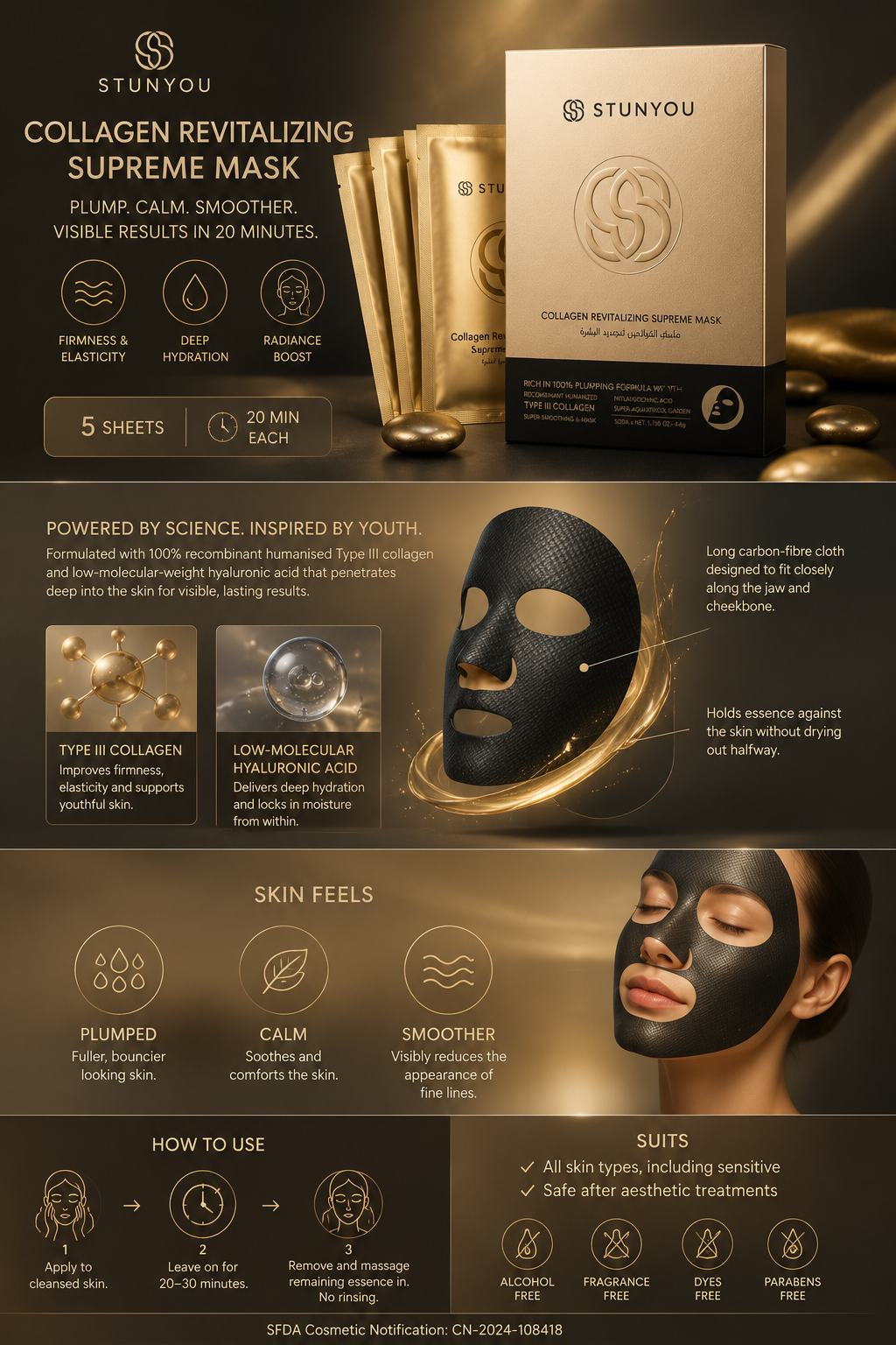 STUNYOU Collagen Revitalizing Supreme Mask (Box of 5)